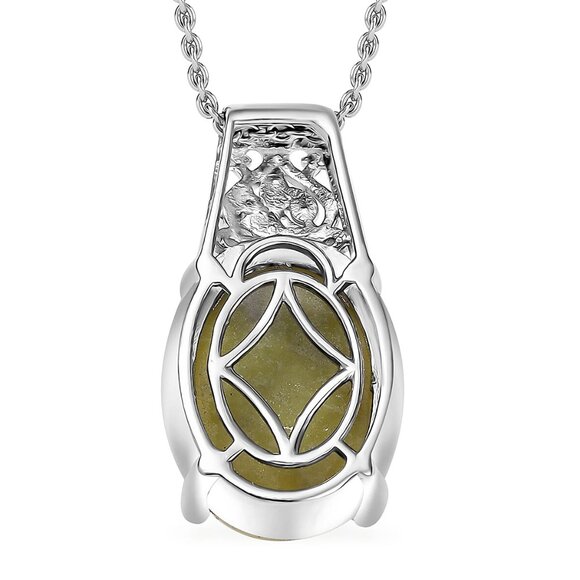 Ring & Pendant Marble and White Zircon 24.25 ctw Ring Size 10 & Pendant 20" - Picture 8 of 8